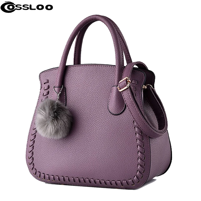

COSSLOO Women Bag Women Messenger Bags Rivet Chain Shoulder Bag High Quality PU Leather Crossbody Quiled Crown bags Bolsas