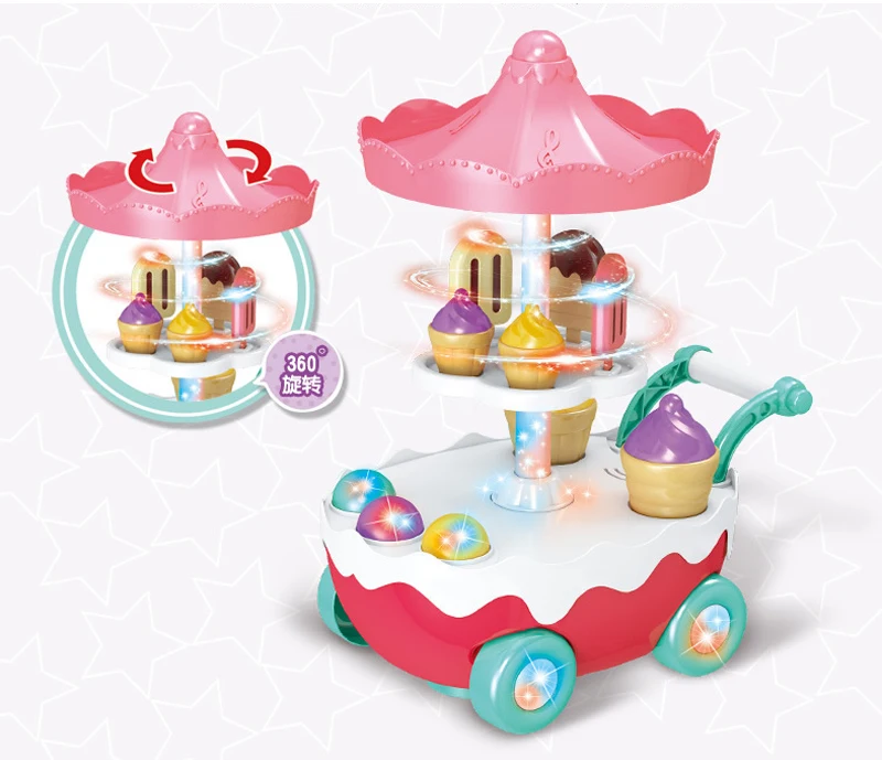 Новый розовый 1 комплект мини конфеты корзину маленькое Мороженое магазин супермаркет детские игрушки Кухонная Тележка Menina Игрушки для