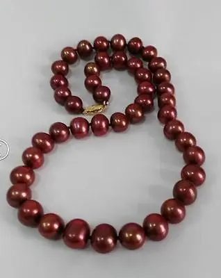 

HOT## Wholesale FREE SHIPPING >>> gorgeous 10-11mm Australian south sea chocolate pearl necklace 18inch