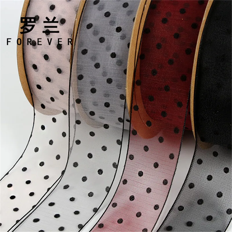 

2.5cm/4cm Luxury Korean Style Snow Weeds with Dots Wedding Decoration Flower Gift Ribbon Snow Yarn