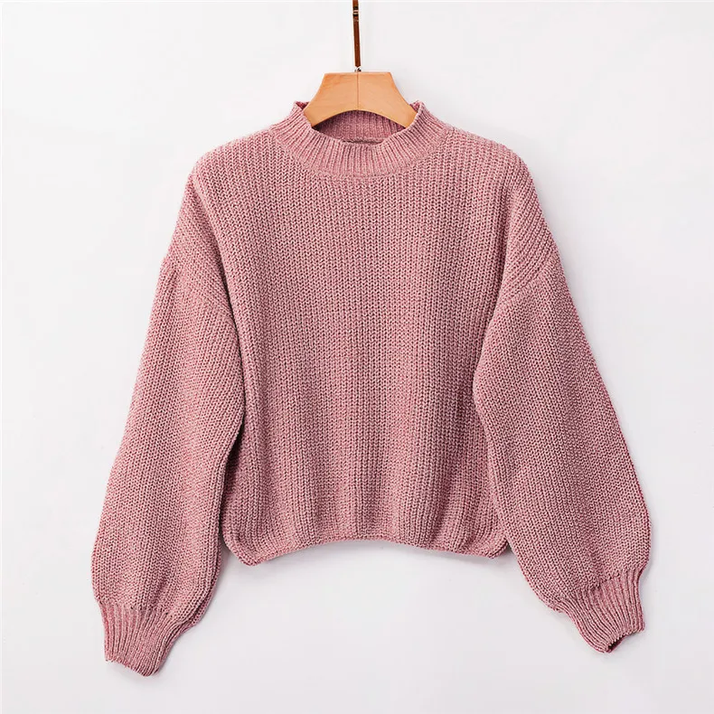 Forefair/Повседневный свитер с высоким воротом, женский зимний осенний пуловер 2019, синель, черный, розовый, белый, вязаный однотонный джемпер
