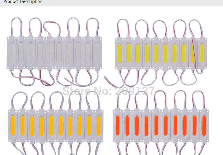 

100pcs/lot led COB module Light Advertising lamp 2W IP67 Waterproof DC12V safe led background light warm white/red/blue