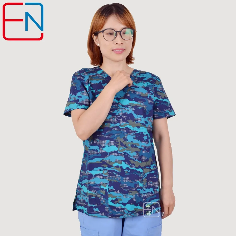 Hennar medical scrubs women in 100 cotton scrubs tops ,women scrub