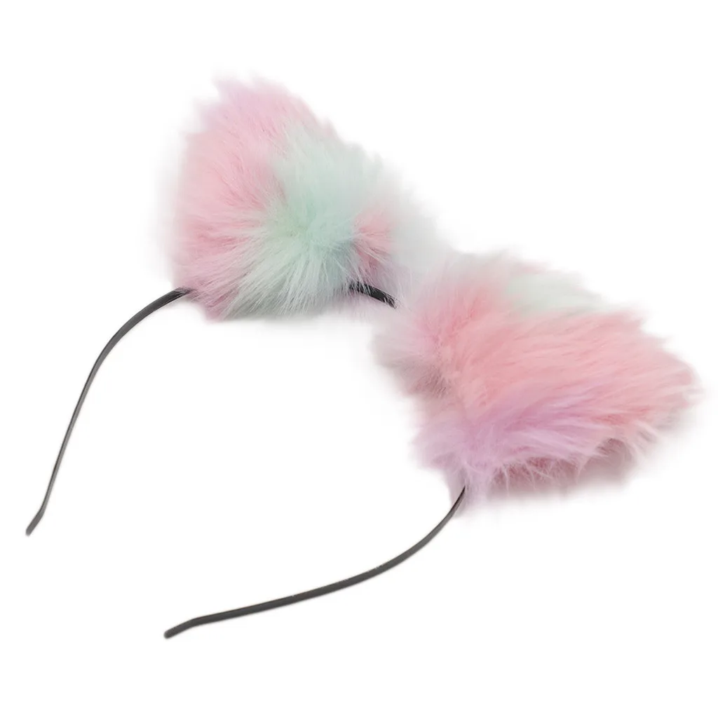 

feitong Night Party Club Bar Wearing Decorate Headbands Cat Fox Fur Ear Pattern Hair Multicolor Styling Tools Headwear #w20