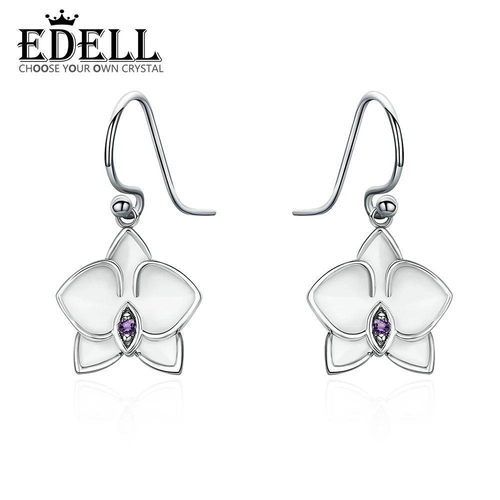 

EDELL Romantic Jewelry 2019 Stud Earrings For Wedding Elegant Silver Color AAA Cubic Zirconia Stone Earring Free Shopping