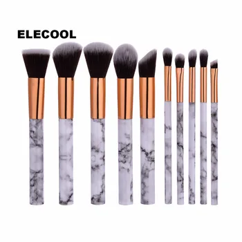 

ELECOOL 10Pcs Marble Texture Handle Make Up Brushes Pincel Maquiagem Foundation Concealer Blush Makeup Brushes Cosmetic Tool
