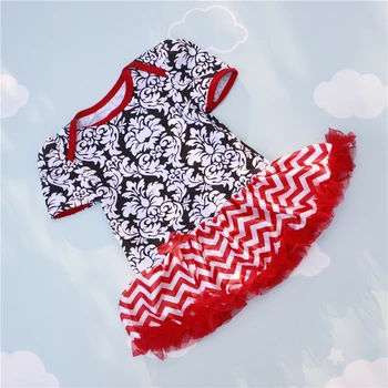 

1PC Infant Lace Romper Red Wave Pattern Retro Floral Baby Girls Tutu Dress for 0-12months Free Shipping