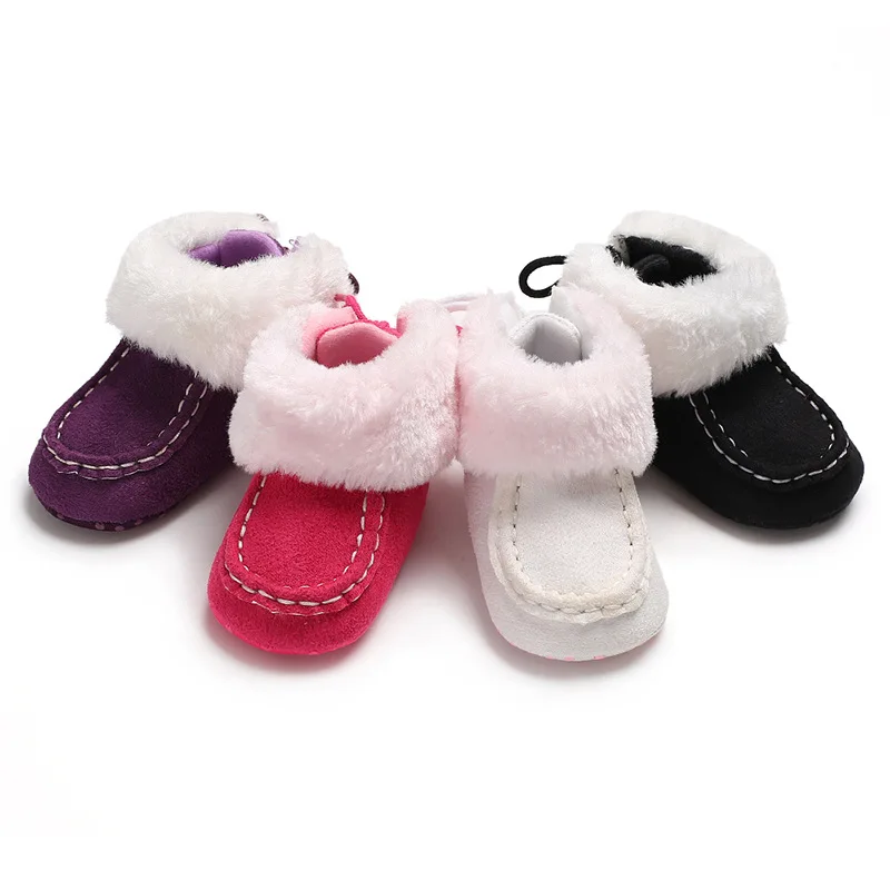 

2019 Winter Sweet Newborn Baby Girls Princess Winter Boots First Walkers Soft Soled Infant Toddler Kids Girl Footwear Shoes