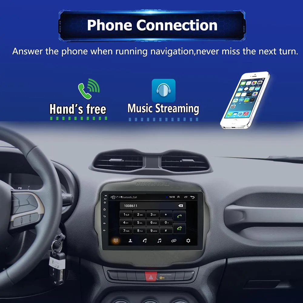 Excellent 2din 9 inch Android 8.1 Car Stereo Radio Multimedia 2G DDR3 Video Player Navigation GPS For Jeep Renegade 2015 2016 2017 no dvd 3