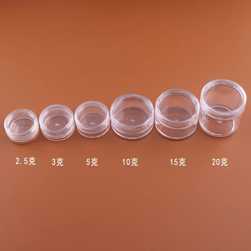 

Factory Sale 6pcs cheap Refillable Bottles Screw cap Travel Face Cream Cosmetic Container Plastic Empty Makeup Jar Pot 2.5g -20g