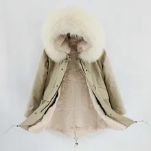 Новая зимняя куртка женская длинная парка пальто из натурального меха енота меховой воротник Толстая теплая уличная Роскошная верхняя одежда парки