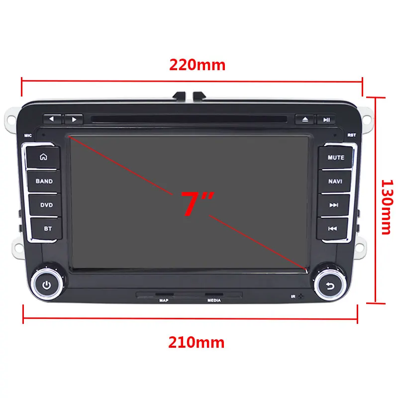 Sale Quad Core 7 inch 1024*600 Android 6.0  Car DVD GPS Radio for VW Golf 5 6 Polo Passat Jetta Tiguan Touran Skoda Octavia Seat Wifi 4