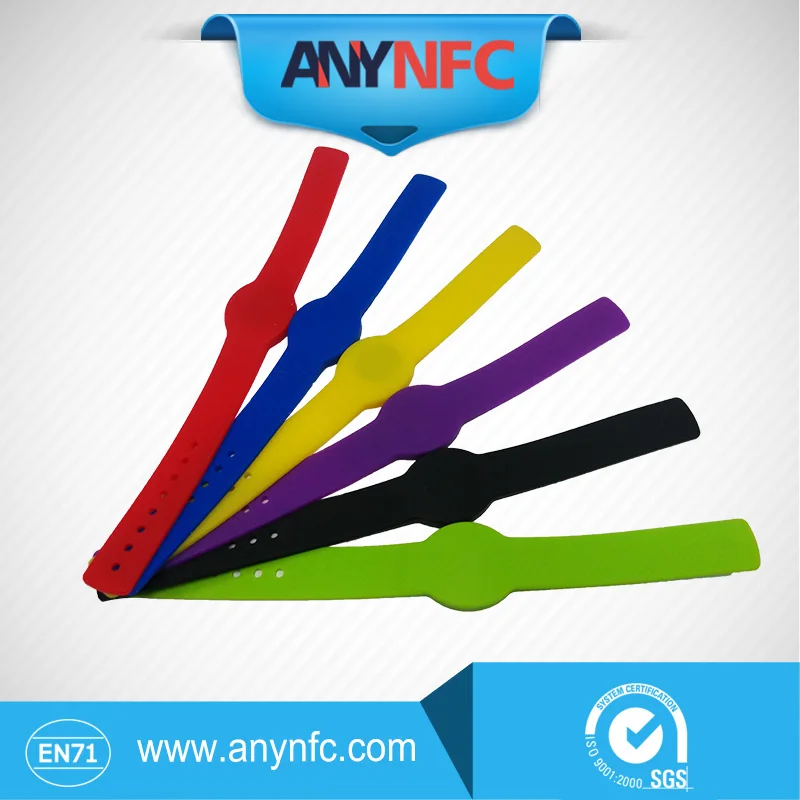 

6pcs/lot Free shipping 13.56Mhz NFC Wristband Ntag203 Waterproof NFC Silicone Watch Bracelet for Access Control