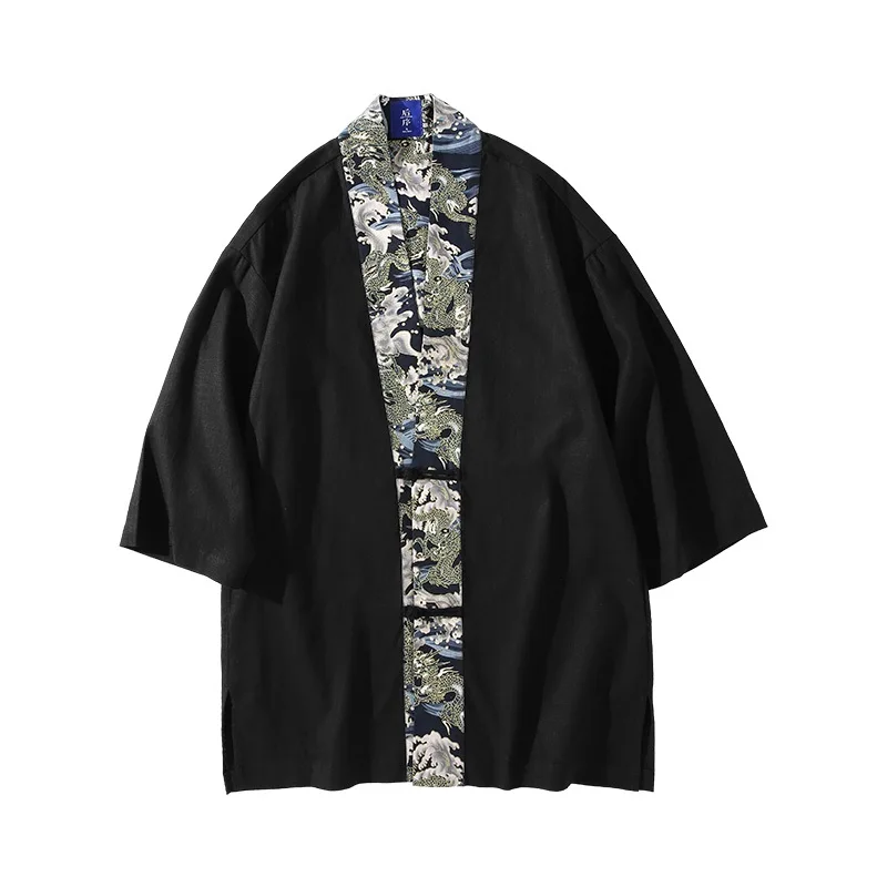 Японское кимоно кардиган для мужчин haori yukata мужской самурайский костюм одежда кимоно куртка мужская кимоно рубашка yukata haori KZ2020