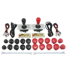 1 комплект для 2 игрока джойстик с нулевой задержкой аркадный DIY 2 светодиодный USB энкодер+ 2 джойстика+ 20 кнопок с подсветкой+ 28 кабелей аркадная игра