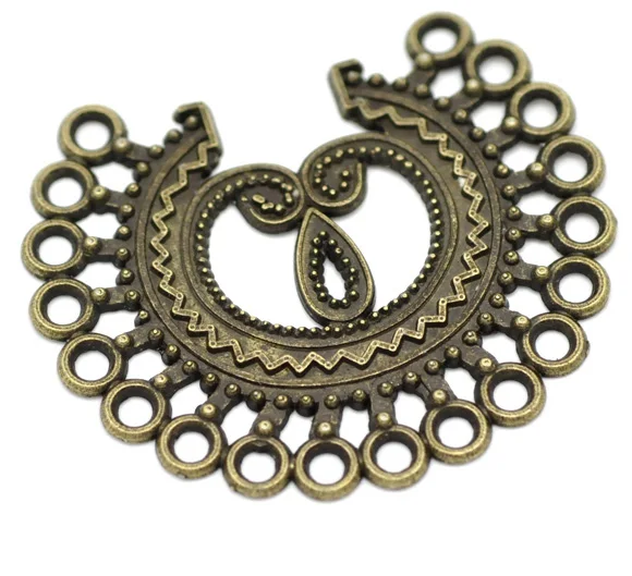 Соединители DoreenBeads из цинкового металлического сплава фурнитура луна античный
