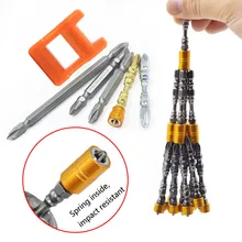 1Pcs Hardness Single and Double Magnetic Rings Magnetic 65MM Cross Head Screwdriver Bit Double Head Electric Screwdriver