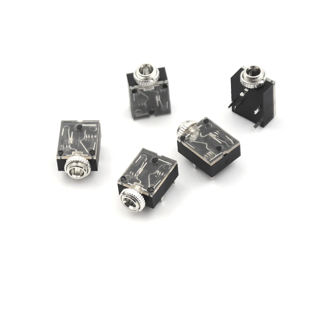 5pcs/lot 3.5mm Audio Mono Jack Socket 5 Pins PCB Panel Mount Headphone Parts