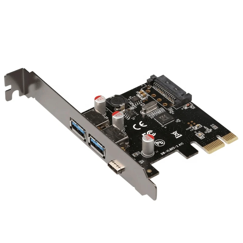 DIEWU 2 * USB3.0 Тип A + 1 USB3.1 PCI Express usb3.0 адаптер плата расширения | Компьютеры и офис