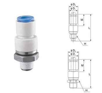 

JAPAN Type Pneumatic KSH08-03S 8mm OD(outer diameter) Tube 3/8'' screw thread Rotary one-touch fitting series KS NEW