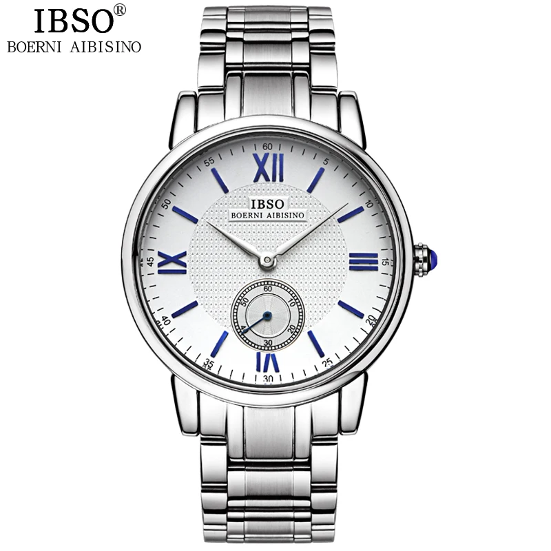 

IBSO Business Gentleman 2019 Seconds Display Men Watches Family Casual Quartz Watch The Men Genuine Leather Strap Relojes Hombre