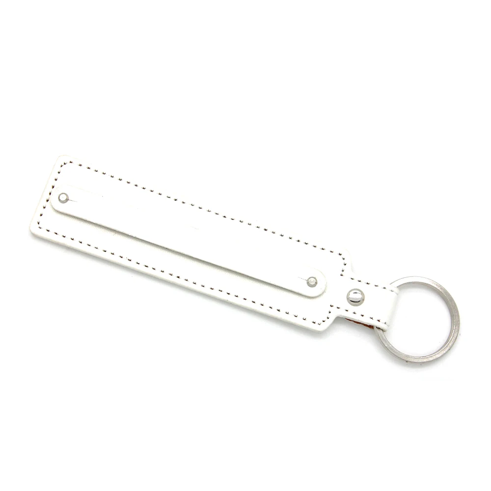 Fashion wide leather key chainsholder slide charms key Chains White font b Color b font fit