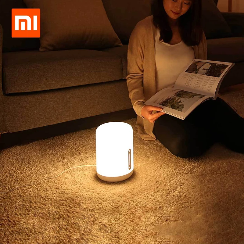 

New Xiaomi Mijia Bedside Lamp 2 Smart Light voice control touch switch Mi home app Led bulb For Apple Homekit Siri xiaoai clock