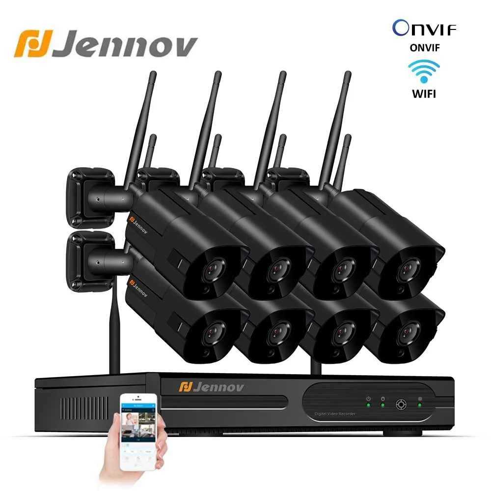 

Jennov 2MP 8CH Home Security Wireless Camera NVR Wifi Video Surveillance CCTV Outdoor Camera 1080P P2P HD Outdoor IP Camera IP66