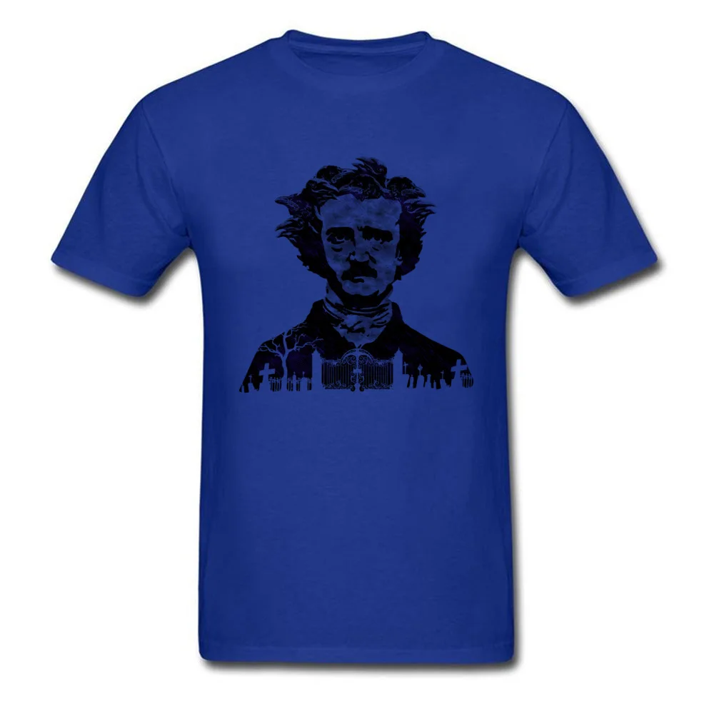  Men Top T-shirts The Raven Funny Tops Shirt 100% Cotton Round Collar Short Sleeve Leisure Tops & Tees Summer Top Quality The Raven blue