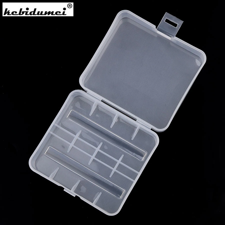 

kebidumei New 1pcs Transparent Hard Plastic Case for 2x 26650 Rechargeable Battery Clear battery Holder Storage Box