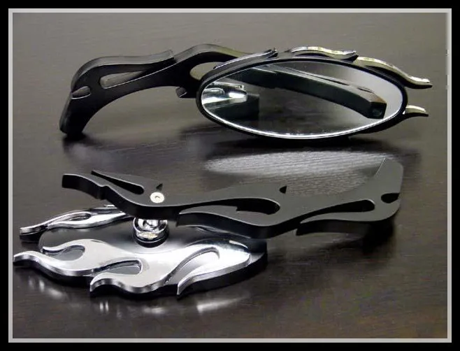 Freeshipping BLACK/CHROME FLAME OVAL MIRRORS for Honda Shadow VT VTX CB CMX GL Rebel Goldwing | Автомобили и мотоциклы