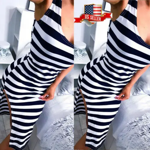 

Women Boho Long Midi Dress Lady Cocktail Party Summer Beach Sundress