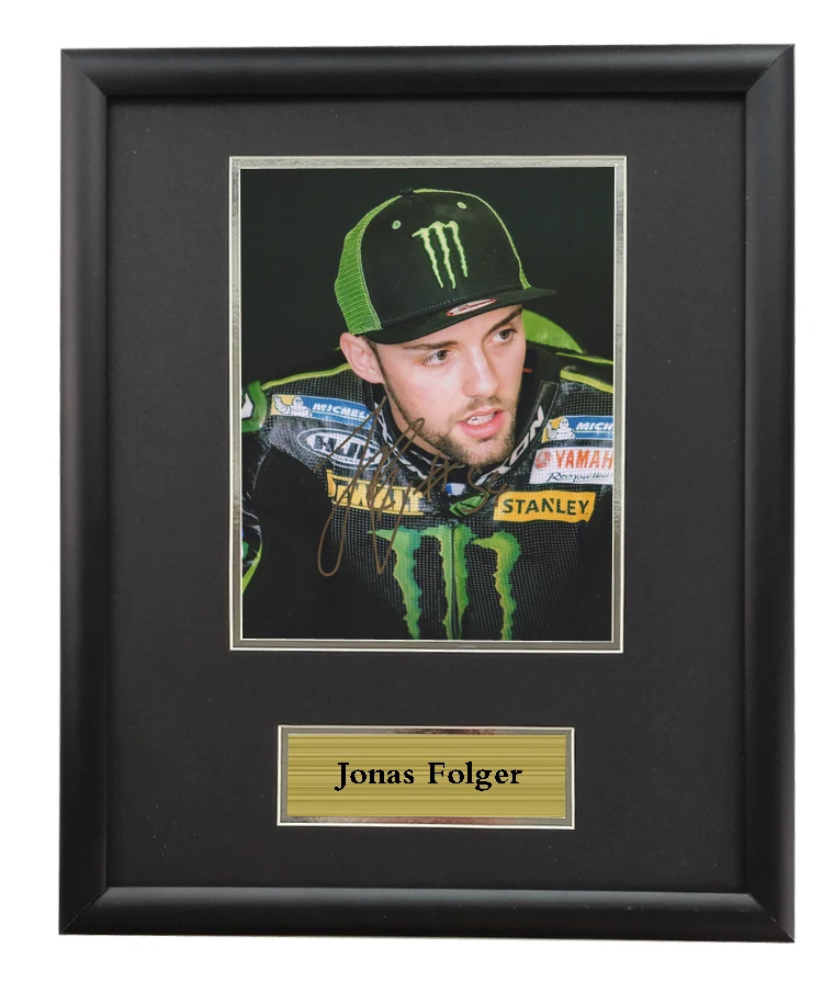 

SA COA MOTOGP Jonas Folger hand autographed signed Photo Framed