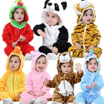 Baby rompers hello girls clothes new born baby Cartoon pajamas warm winter animal Pajamas roupas de bebe recem nascido 1