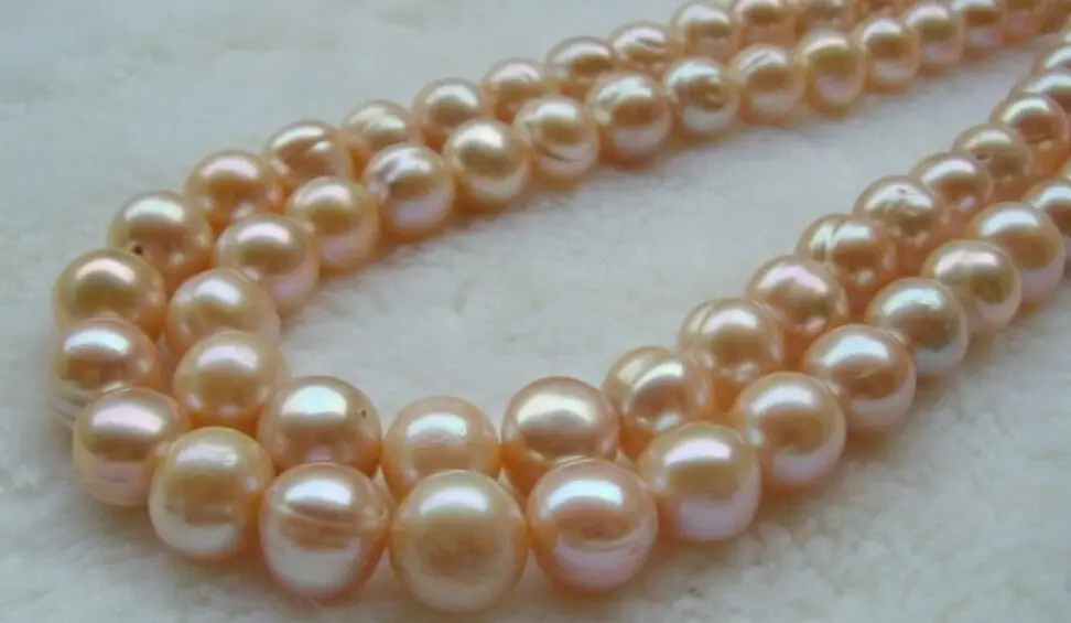 

Free Shipping >>>>>100% NATURAL 2 Strands 12-13MM Pink SOUTH SEA PEARL loose beads 33