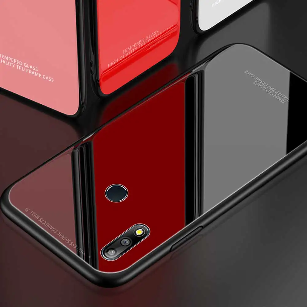 

Fashion 9H Glass Phone Case For Asus Zenfone Max Pro M1 ZB602KL ZB601KL M2 ZB631KL ZB633KL Silicone Bumper Full Protective Cover