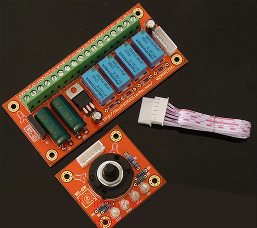 WZ - 15 relay 4 audio signals switch input selection board PCB and the finished plate | Электронные компоненты и