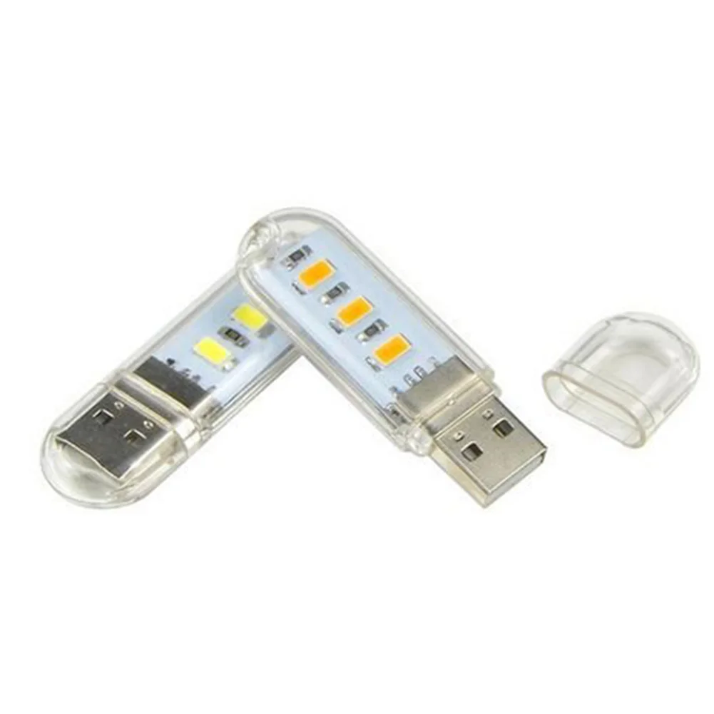 Портативная Светодиодная лампа Utra яркая 3/8 * LED мини USB настольная ночник для