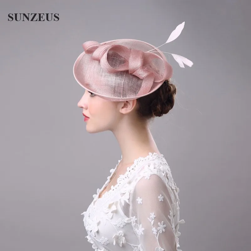 Высококачественные шляпы для волос с бантиком и перьями, шляпки для невесты, шляпки для невесты, Hoed Voor Bruiloft Vrouwen SQ008