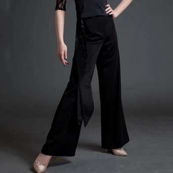

New Professional Dance Pants For Women Dance Costume Black Trouser Waltz /Tango Dance Training Ballroom Dance wear BL1746