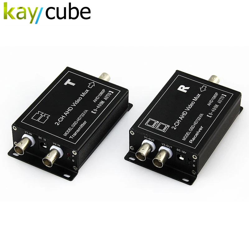 CCTV Camera 2 channel AHD coaxial video multiplexer with Signal