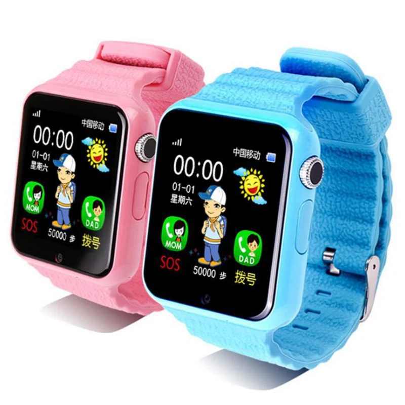 

V7K Children Smart Location Positioning Watch Phone Touch Screen Voice Call GPS Tracking Finder SOS Smart Kid Bluetooth Watch