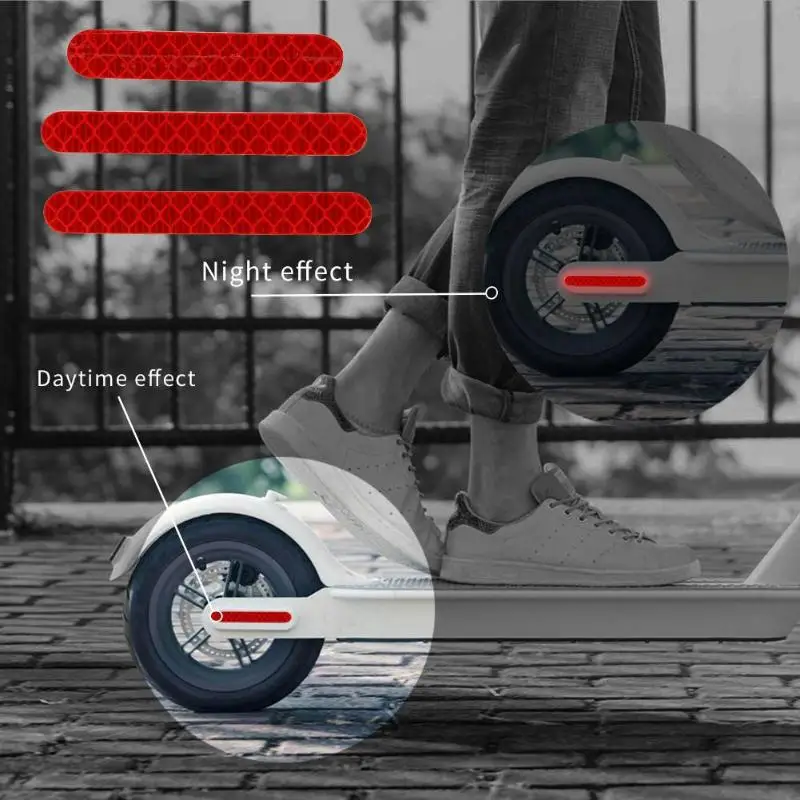 Discount 3pcs Electric Scooter Night Safety Strip Reflectors for Ninebot Es2 Es3 Es4 Scooter Reflect Light Tags Paster Scooter Accessorie 4