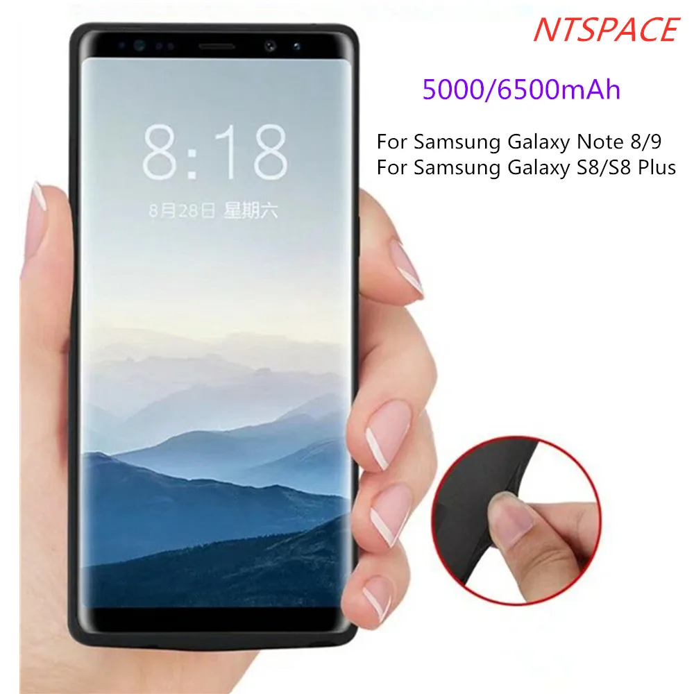 Портативный чехол с внешним аккумулятором для Samsung Galaxy Note 9/Note 8 резервным S8 Plus/S8