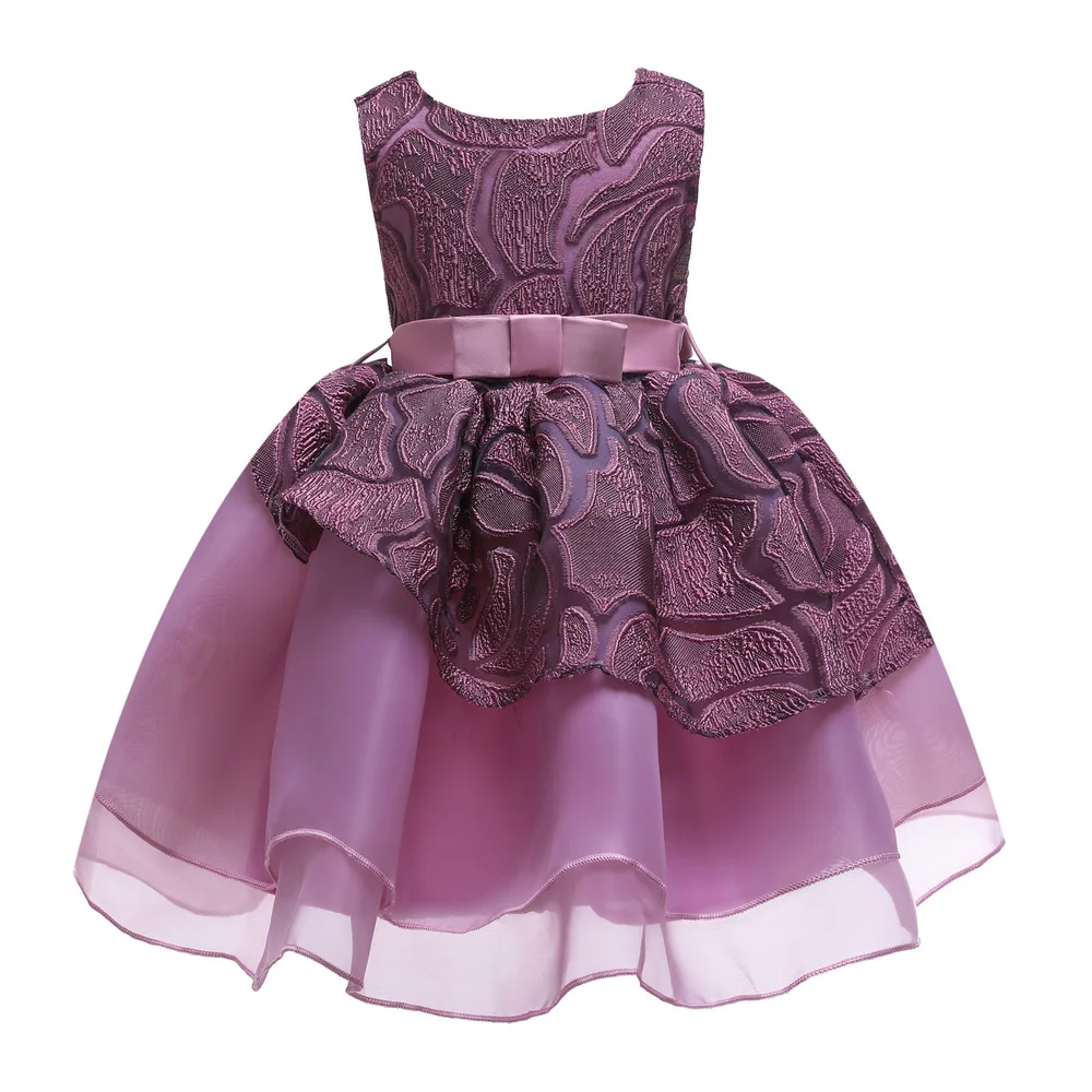 Summer Little Girls Dresses Princess Wedding Party Kids Dress Purple Embroidery Child Evening Clothing For Baby Girls Prom Gowns (1)