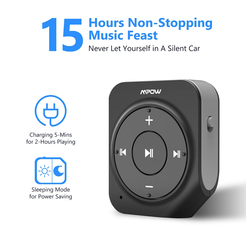 Bluetooth приемник Mpow BH203 15 часов воспроизведения двойной микрофон шумоподавление