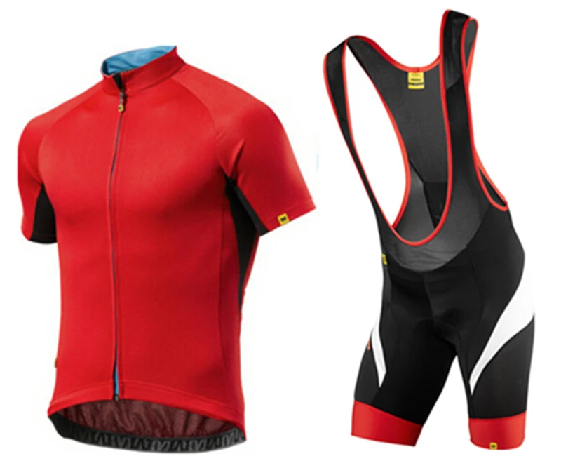 

2018 Mavic Men red Cycling Jerseys Set Summer Cycling Short Sleeves Jerseys Bibs Shorts Breathable Quick Drying Cycling Clothing