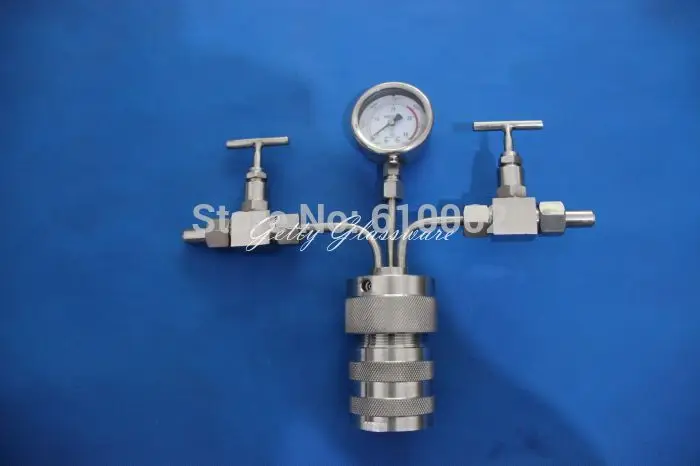 250ml Hydrothermal synthesis Autoclave Reactor pressure melting shell with Teflon Chamber&Pressure Gauge