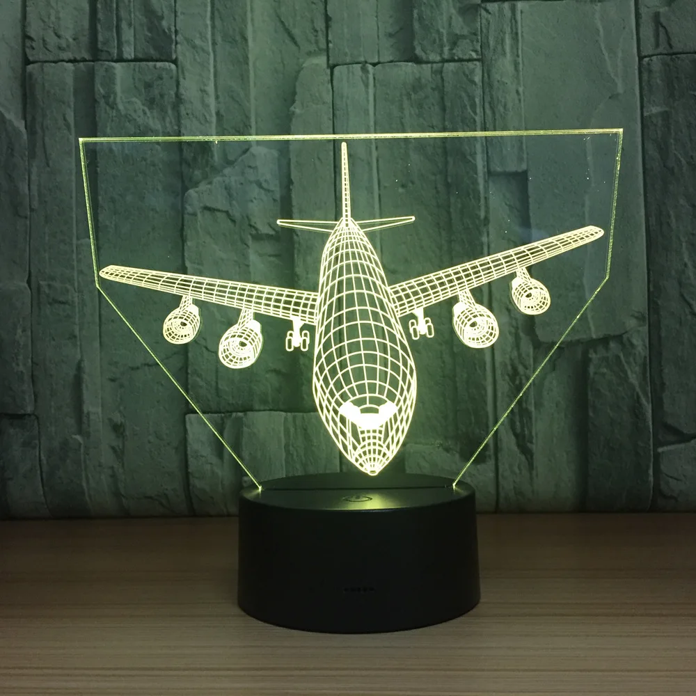Aircraft Illusion Night Light For Nursery Bedroom Desk Table Decoration Led Visual Lamp Creative Festival Nursery Bedroom Desk Table Decoration