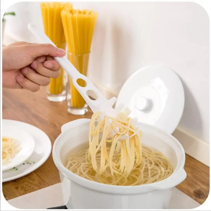 White Multi function drain pasta fork Noodles strainer Egg yolk